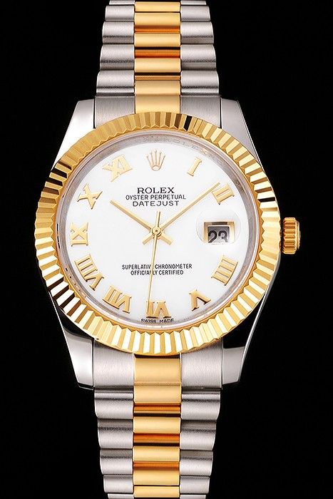 white and yellow gold rolex