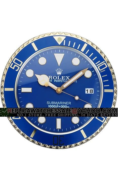 Round Rolex Submariner Wall Clock Blue 