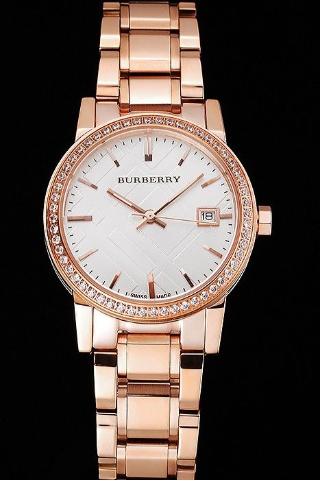 burberry gold watch womens